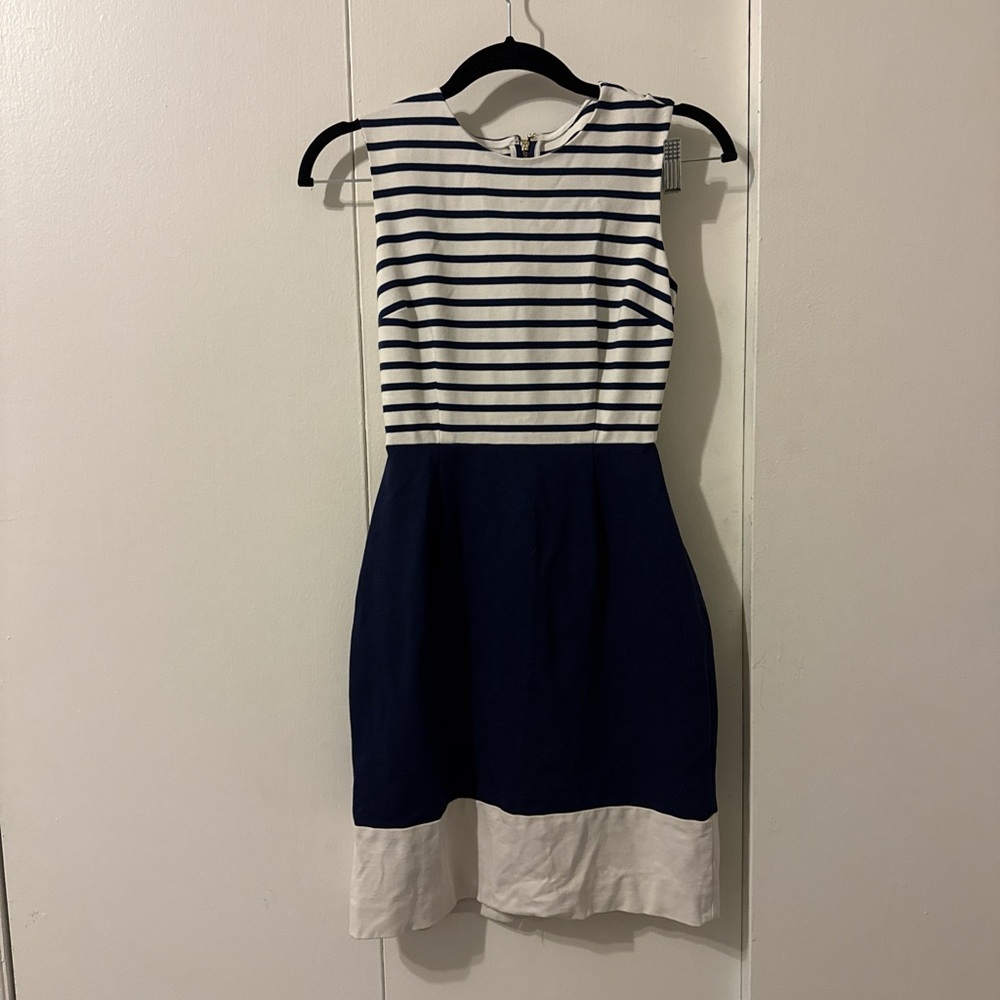 Navy and White Striped Dress